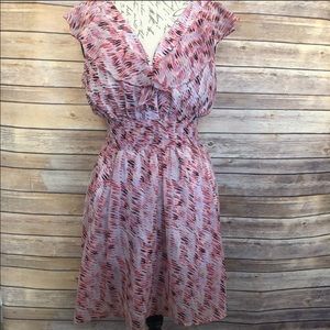 Spring Summer Dress Pink Purple Print Dress Size 2
